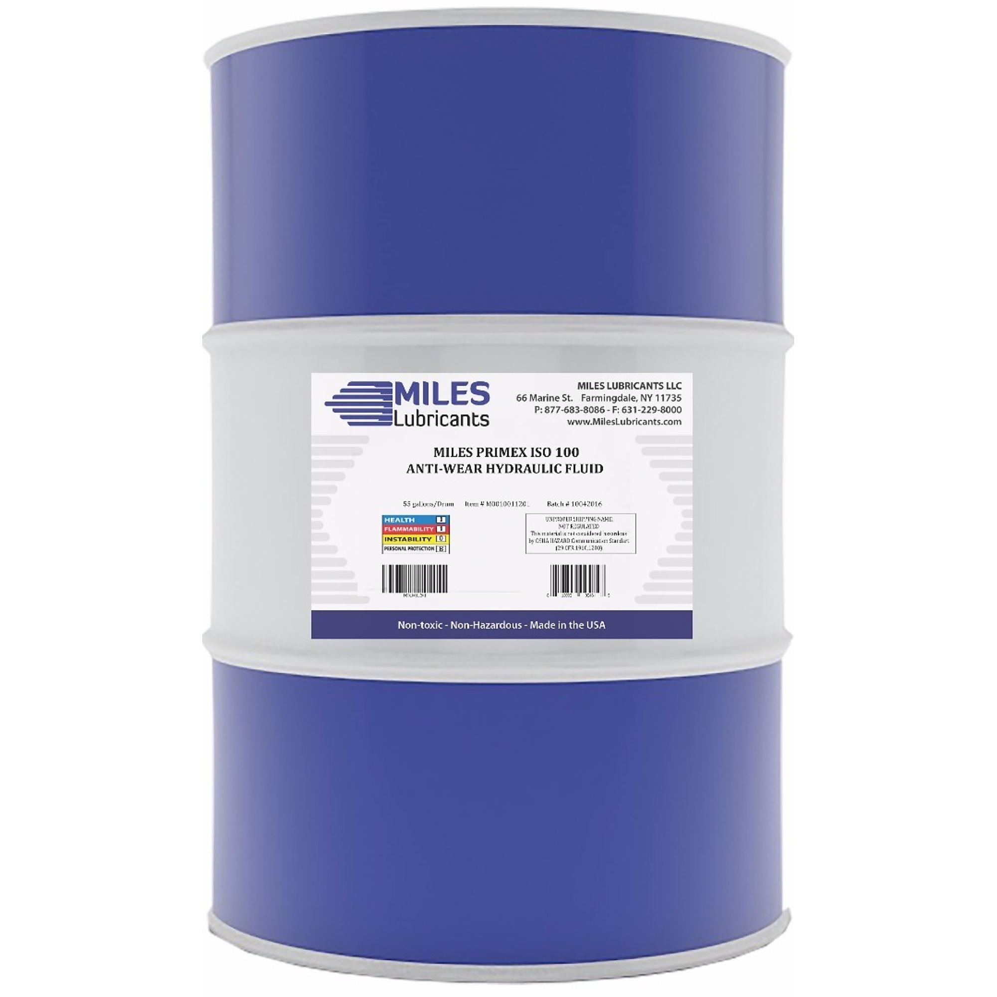 Miles Lubricants Primex-100 Anti-Wear Hydraulic Fluid - 55-Gal. Drum, Model# M0010011201